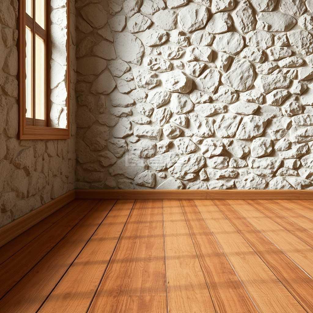 巖壁和木地板。